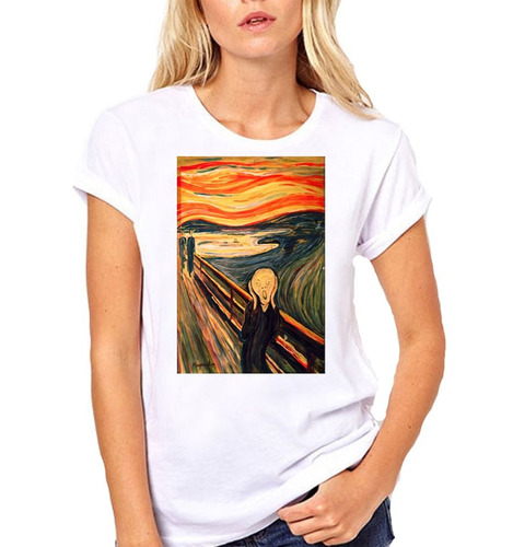 Remera De Mujer El Grito Edvard Munch Pintores Famosos Arte