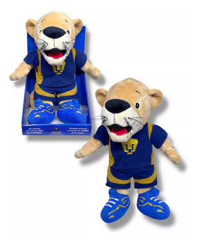 Peluche Pumas Goyo 2025 Musical Mi Alegria Color Azul