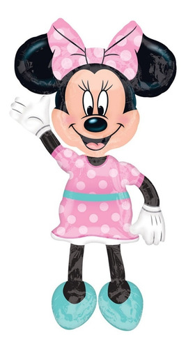 Minnie Mouse Mimi Rosa Pink Globo Caminante Awk Metalico Myl