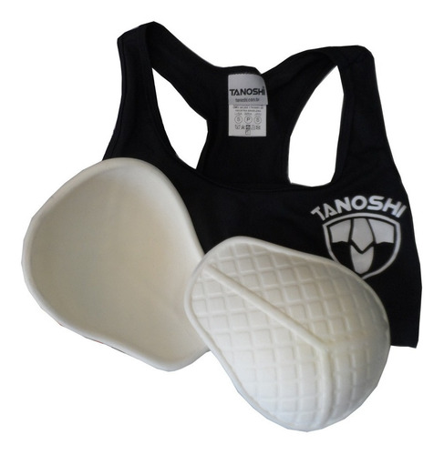 Imagem 2 de 7 de Protetor Seios Tanoshi Preto - Luta Muaythai Sanda Karate