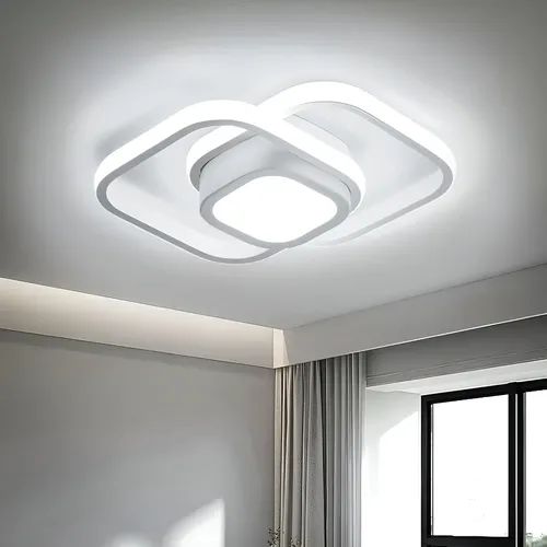 Luminária De ​Led Sobrepor Quadrada 32w Moderna 3 Cores 127/220v Branco