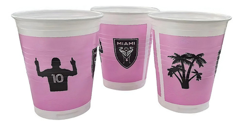 Vaso Inter Miami X10u - Cotillón Waf Color Rosa