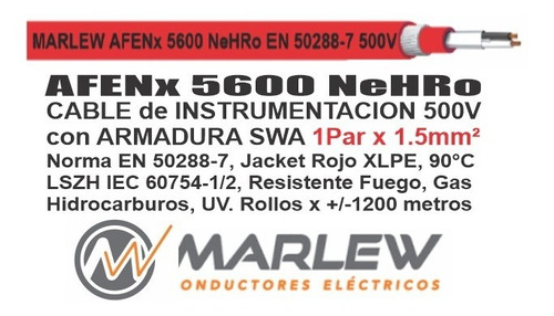 Marlew Cable Instrumentacion Swa 1par 1,5mm² Preciox 5metros