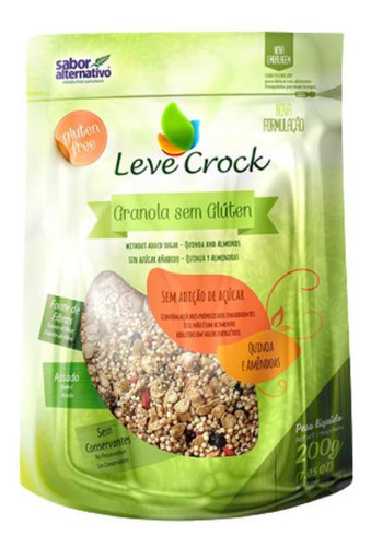 Kit 3x: Granola Quinoa/amêndoas Zero Açúcar Leve Crock 200g