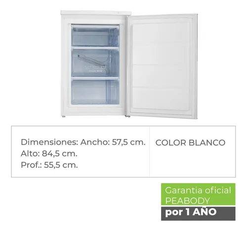 Freezer Vertical Peabody Blanco 82l A++ Puerta Rev Pe-fv90b