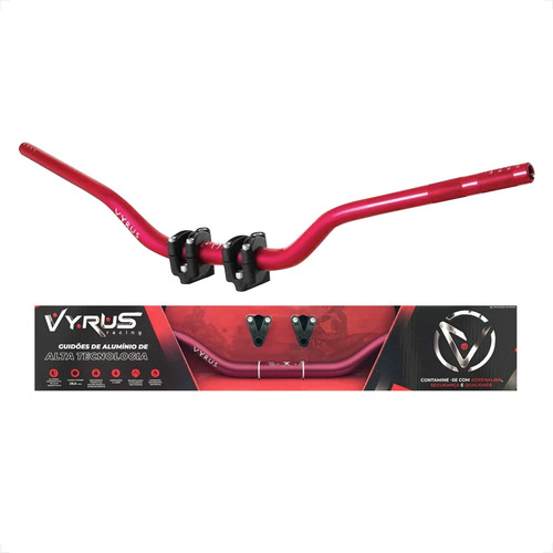 Guidão Vyrus Baixo Vermelho Crosser Falcon Tornado Fab Oxxy