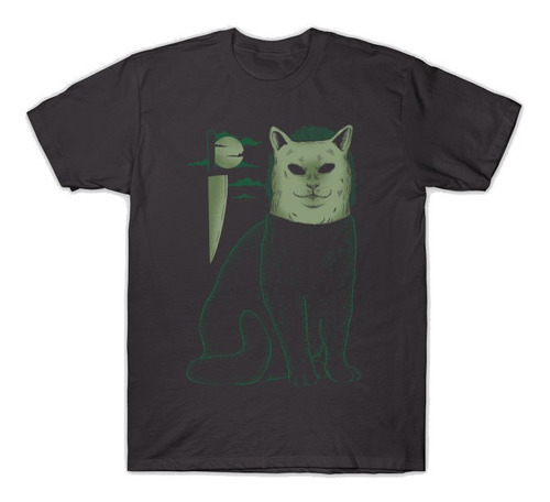 Playera Camiseta Gato Negro Media Noche Luna Llena Cat Black