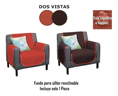 Funda Protector Cubre Sillón Sofá Naranja Café Individual