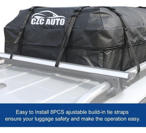 Czc Auto Transportador De Carga Para Techo De Coche 15 Pies Negro