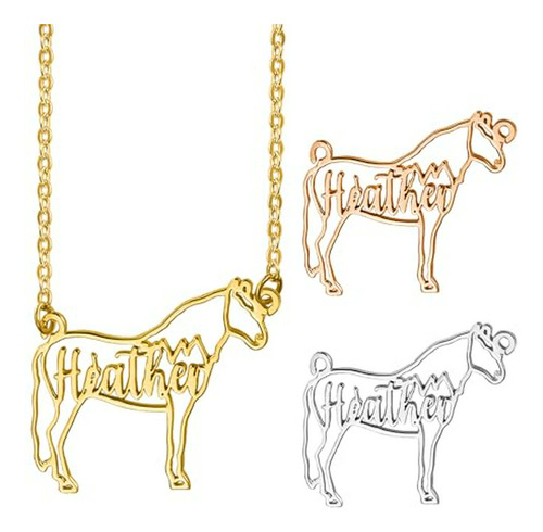 Collar De Caballo Personalizado Para Niñas, Siluetas De Caba