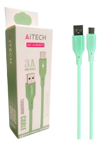 Cable Usb Aitech Pvc Fast Charging 3a Tipo C 1m