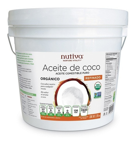 Aceite De Coco Orgánico Comestible Refinado 3.79l