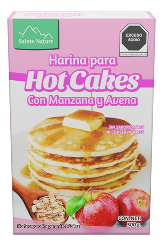 2 Cajas Harina Para Hotcakes Con Trozos De Manzana Y Avena