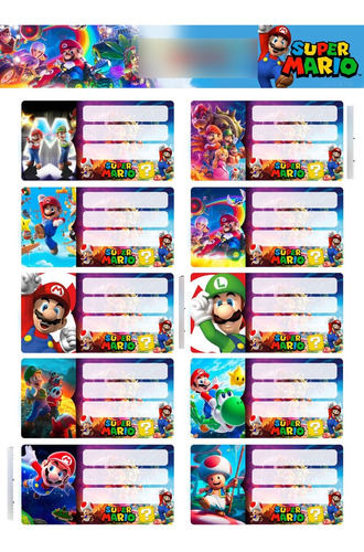 Etiquetas Para Cuaderno De Mario Bros