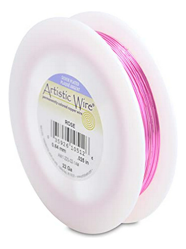 Alambre - Artistic Wire, 22 Gauge, Rose Color, 1/4 Pound (1