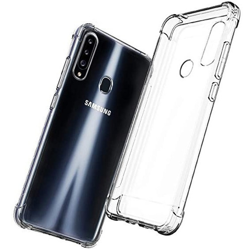 Funda Antishock Transparente Para Samsung A20s + Glass Recto