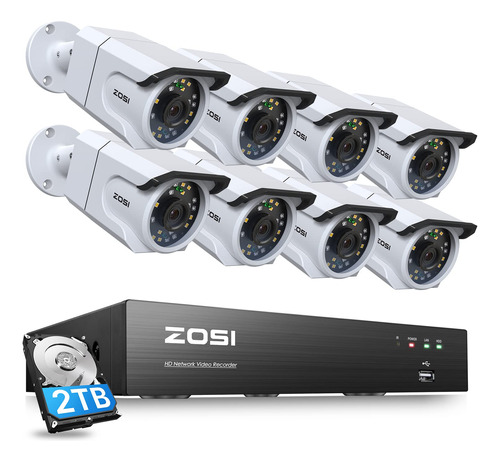 Zosi Sistema De Cmara De Seguridad Para El Hogar 8ch 4k Poe