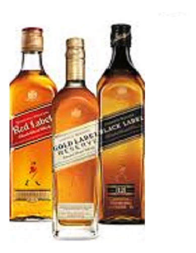 Whisky Black Label 1l  + Gold Label 750ml + Red Label 1l