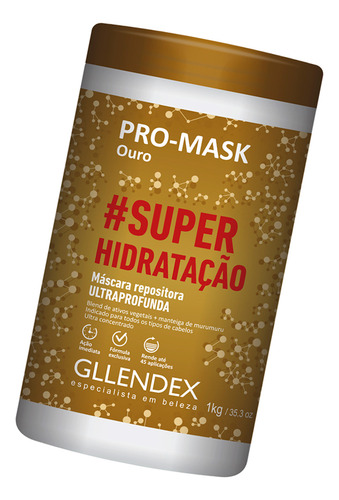 Gllendex Ouro Pro Shampoo + Acondicionador + Mascara 6c