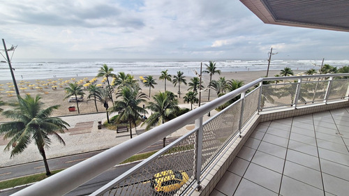 Frente Para O Mar, 2 Dormitórios, Suíte, Ampla Sacada, Garagem, R$ 520 Mil, Ocian, Em Praia Grande - (ap1375).