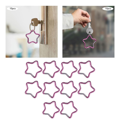 2 Mosquetón Con Forma De Estrella De Cinco Puntas, Rosa