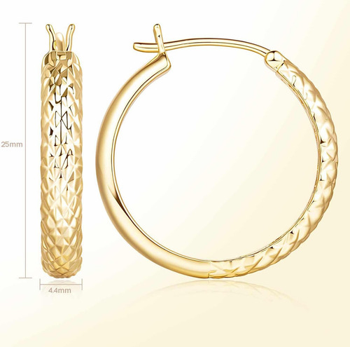 Aretes De Oro 14k Para Mujer Dama Niña 25mm Joyeria Oro