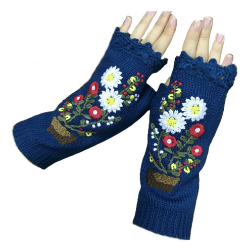 Guantes Bordados Hasta La Muñeca Para Calentar Las Manos, Te