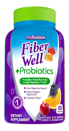 Vitafusion Fiber Well + Gomitas Probiticas Para Adultos, 60