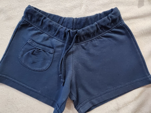 Short Talle 8 Ely De Algodón Azul, Cintura Ajustable, Usado