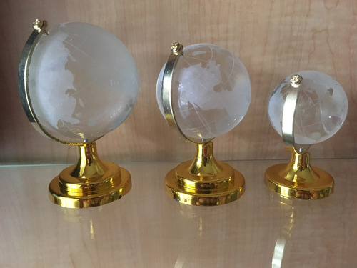 Esfera Globo Terraqueo En Cristal  - Feng Shui 4 Cm Chico