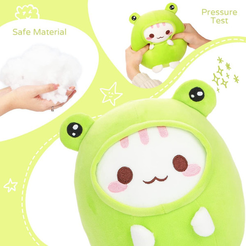 Aixini Lindo Gato Rana Plush Almohada 8 Gatito Rana Animal R