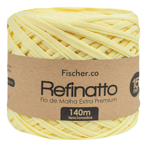 Fio Malha Extra Premium Refinatto Amigurumi 15mm Fischer Cor Amarelo bebê