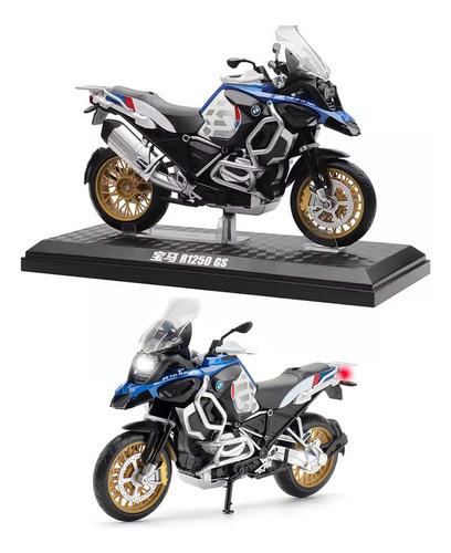 Bmw R1250 Gs Miniatura Metal Motocicletas Con Luces Y Sonido