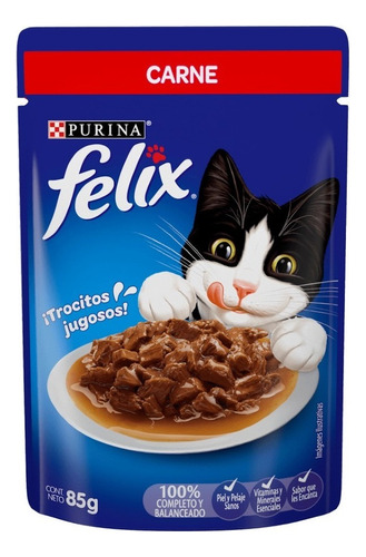Sobres Para Gato Felix Alimento Premios Sabor Carne 36sobres