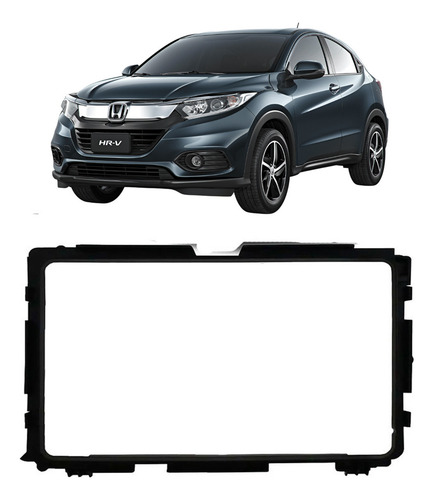 Moldura Painel Central Multimidia 9 Polegadas Hr-v 2015 à 2021 Black Piano Novum Expex Epx9ho008 Som