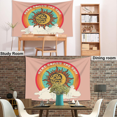 Pznen Tapiz Hippie Para Colgar En La Pared, Diseño Retro De