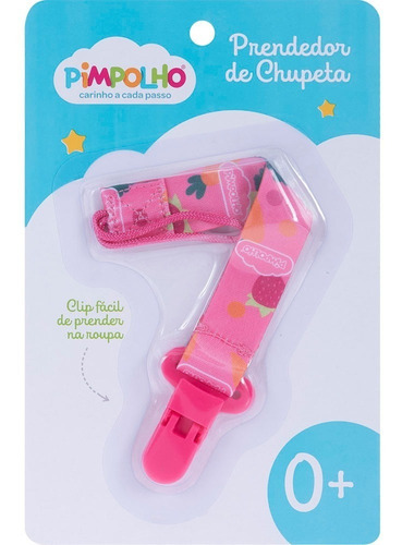 Prendedor Chupeta Pimpolho Bebê Menina Rosa Clips Universal Cor Rosa-claro