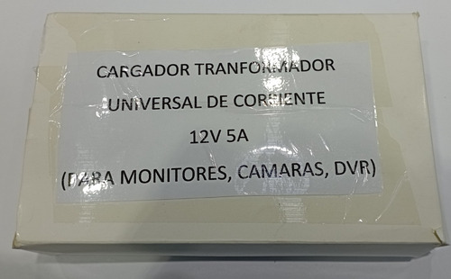 Cargador Tranforador Universal 12v 5a Para Camar Monitor Dvr