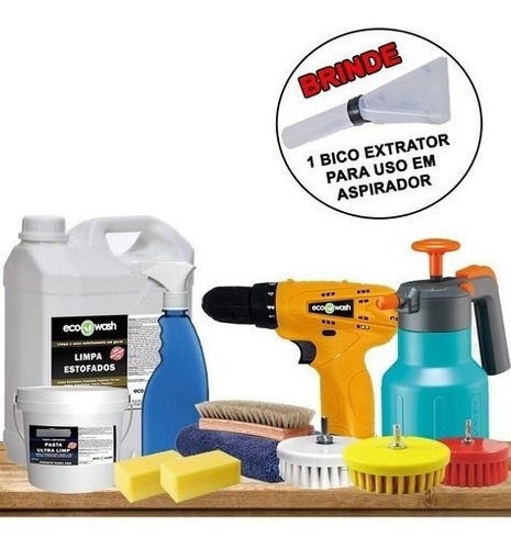 Kit Profissional Lava A Seco Estofados Lava Sofá Banco Carro