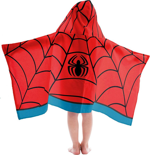 Toalla Para Baño Poncho Con Capucha P/ Niño Spiderman