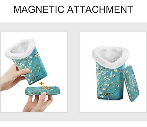 Soporte Para Anteojos Forro De Felpa Base Magnetica Flores