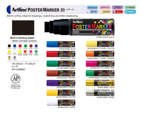 Marcador Poster Marker 20mm Artline