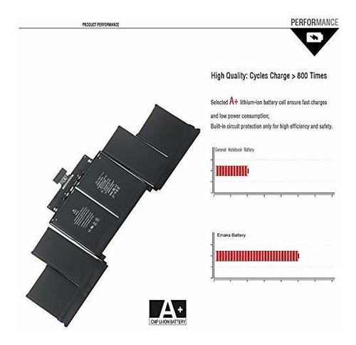 Imagen 4 de 7 de Emaks A1618 - Batería Para Portátil Apple Macbook Pro 15 R
