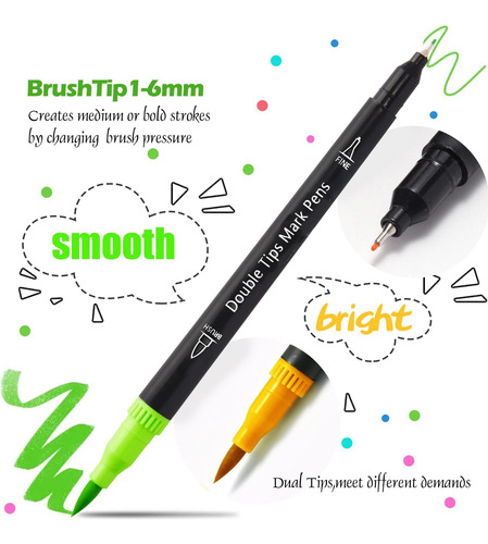 132 Colors Dual Tip Brush Markers, Drawing Markers For ...