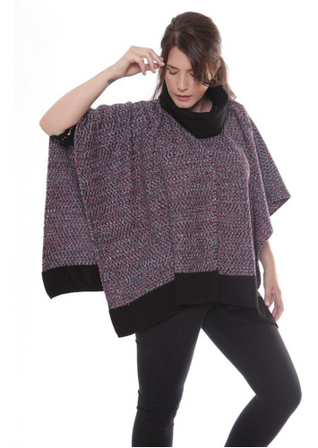 Poncho Mujer Invierno Con Cuello Polera Premium 3421