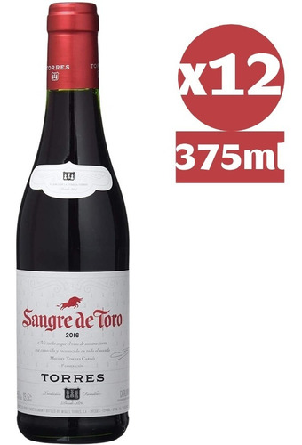 Pack  12x Vino Miguel Torres Sangre De Toro Original 375ml