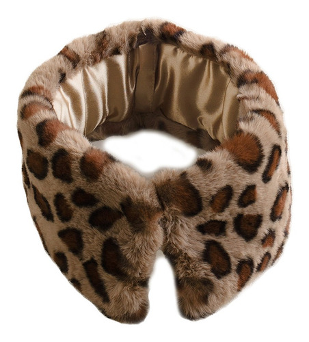 Bufanda Cuello Animal Print Faux Fur Pañuelo Collar