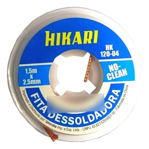 Fita Malha Dessoldadora Hikari 1,5m 2.5mm Hk-120-04 110V/220V