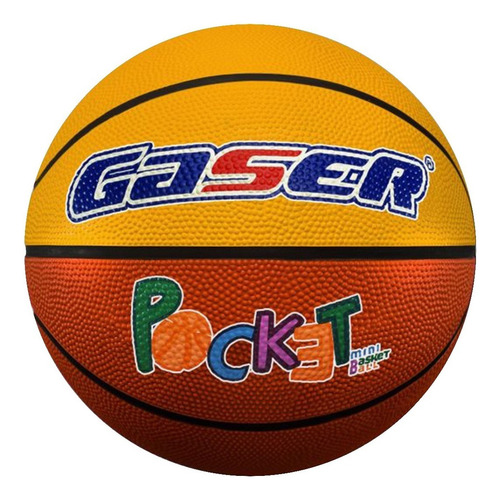 Balón Basketball Gaser Pocket Multicolor Hule No. 3 Color Am/nar