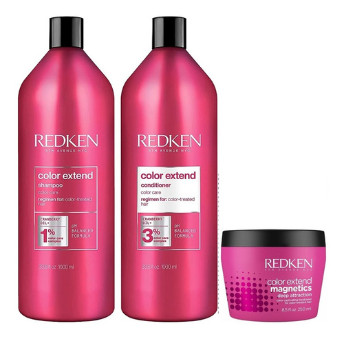 Shampoo 1000ml + Conditioner +mascarilla Redken Color Extend